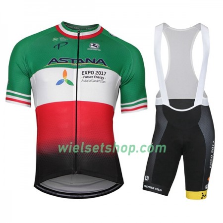 Fietskleding (Fietsshirt + Korte Koersbroek) 2017 Astana Pro Team Italiaans kampioenschap Fietskleding (Fietsshirt + Korte Koersbroek) 2017 Astana Pro Team Italiaans kampioenschap